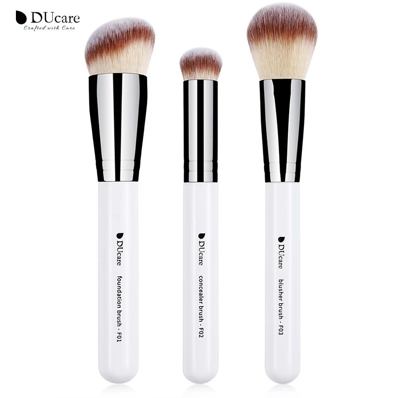 DUcare 3pcs Makeup Brushes Set Multifunctional Concealer Powder Foundation Brush Eye Shadow Professional Blush Makeup Brush Tool