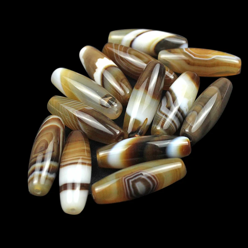 10*30mm Natural Brown Agates Oval Shape Beads Stones streak Rice Shape Handmade Bracelet Beads Accessory For Jewelry Making