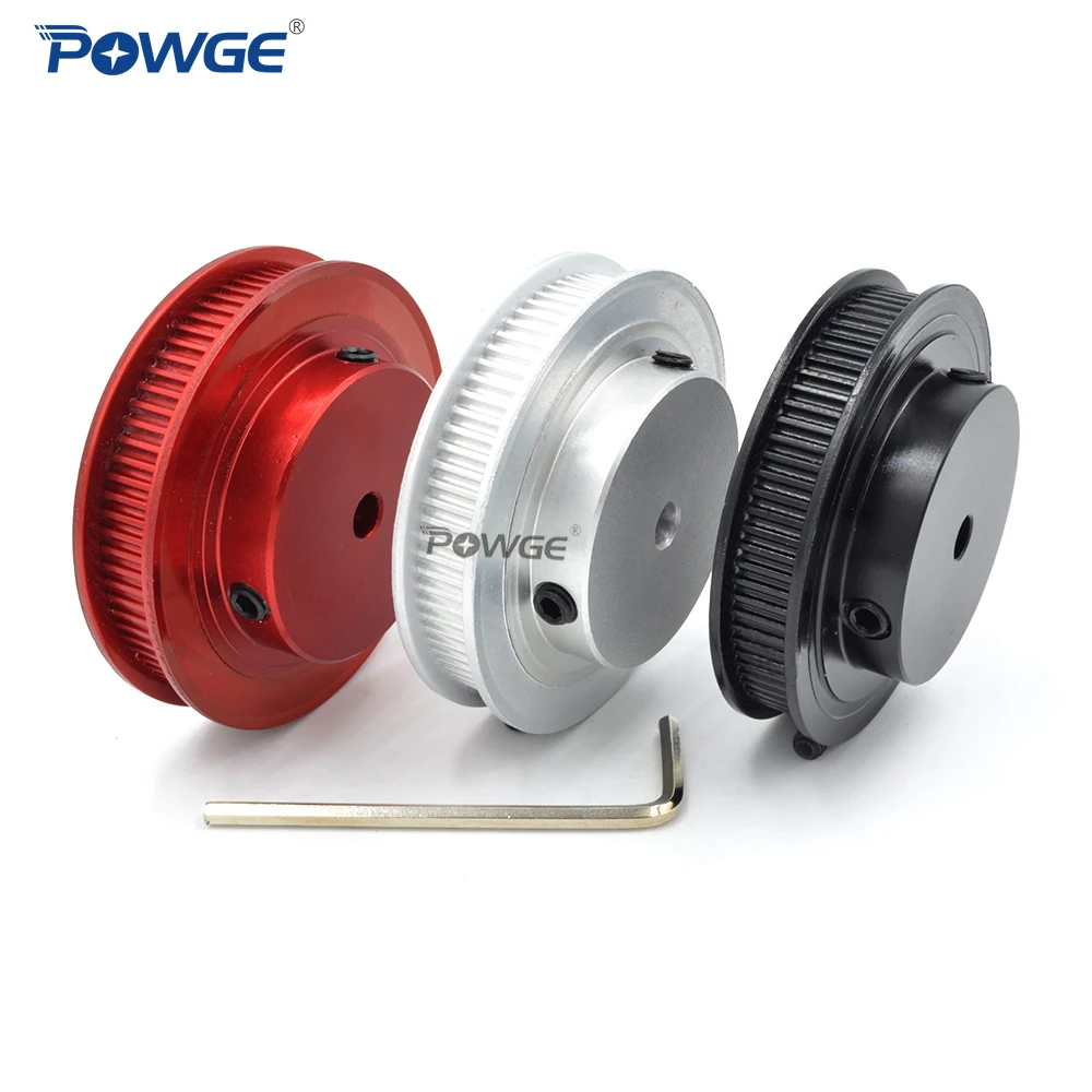 POWGE VORON Black Red Anodized 80 Teeth 2MGT/2GT synchronous Pulley Bore 5mm for width 6mm GT2 Timing Belt Wheel 80Teeth 80T