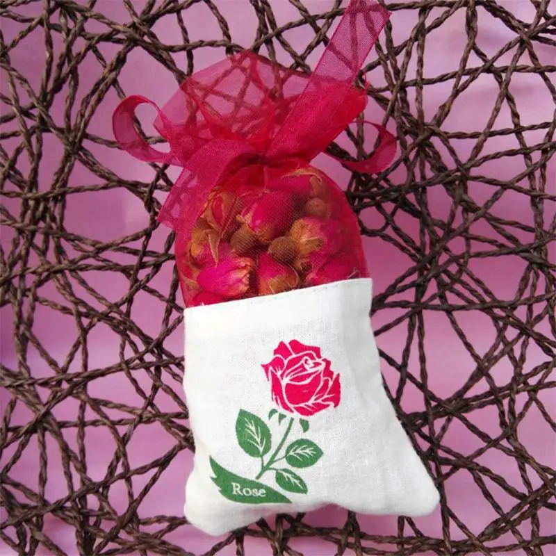 Natural Dried Flowers Lavender/Rose Sachet Aromatic Dried Flowers Bags for Living Room Drawer Pillow Car Office