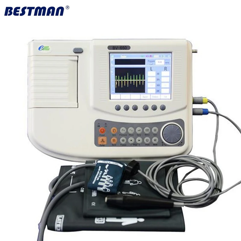 Bestman BV-650 Professional Vascular doppler to test ABI and TBI testing Blood Flow Rate Detector Blood Flow Velocity Waveform