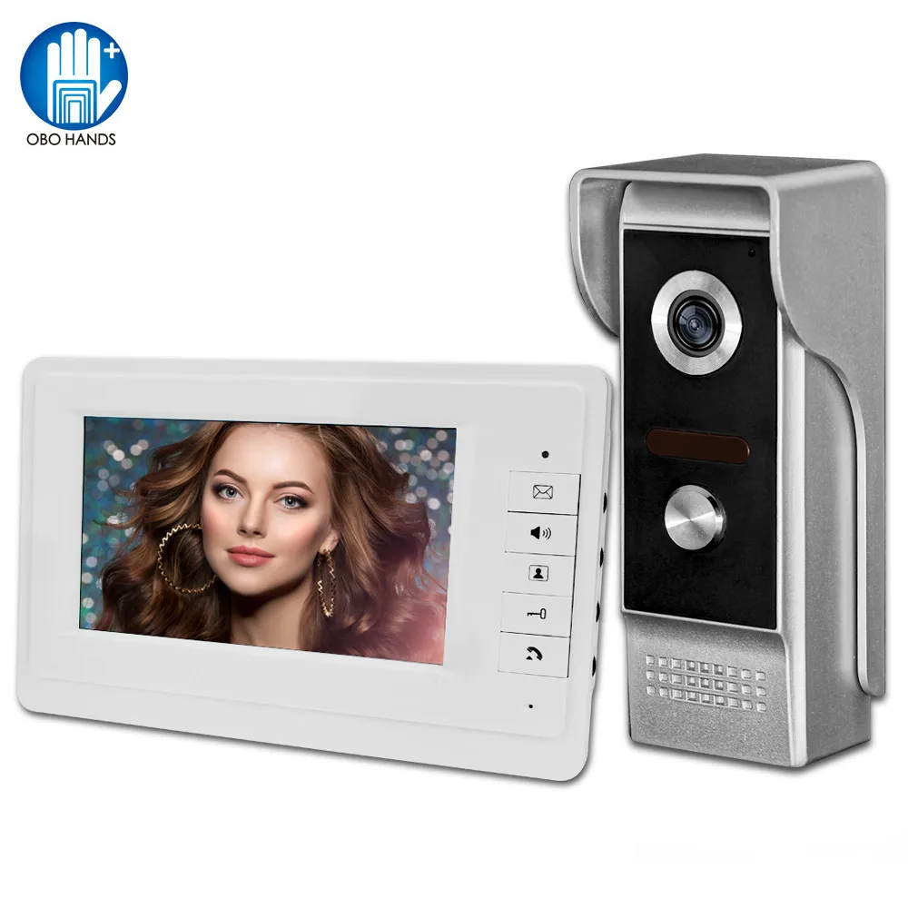 

7" TFT Color Video Door Phone Intercom System Wired Door Bell interphone Screen Monitor with 25 Ringtone Doorbell Night Vision