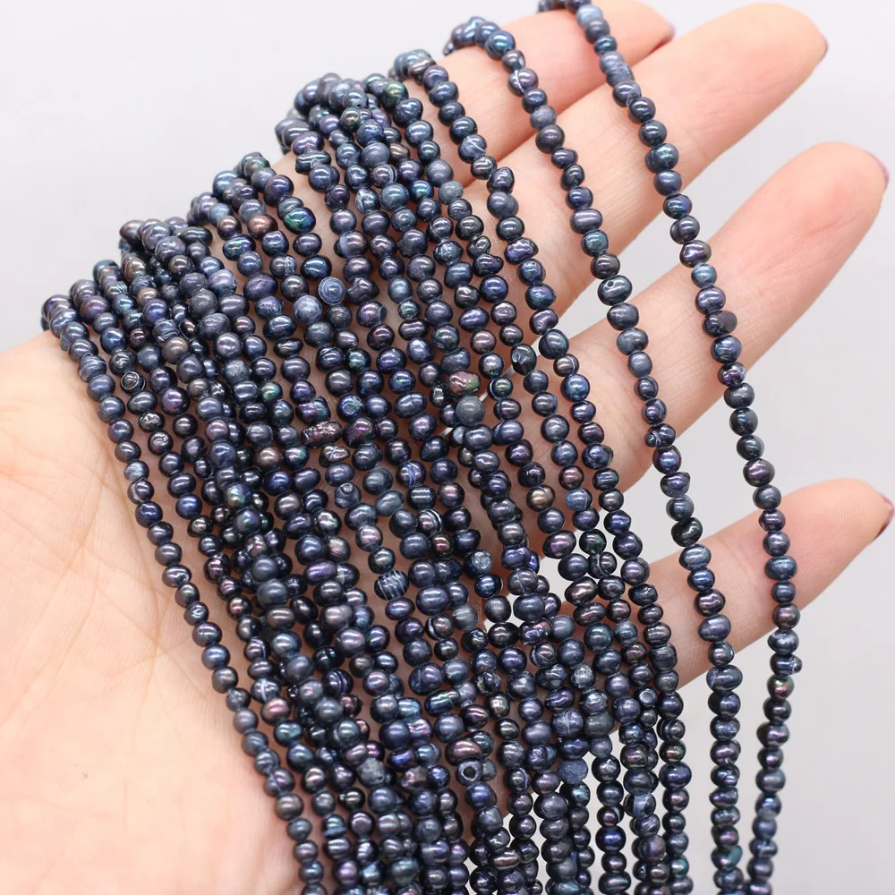 Small Natural Pearl Beads Freshwater Black Potato Shape Pearls Beads for DIY Jewelry Making Craft Bracelet Necklaces