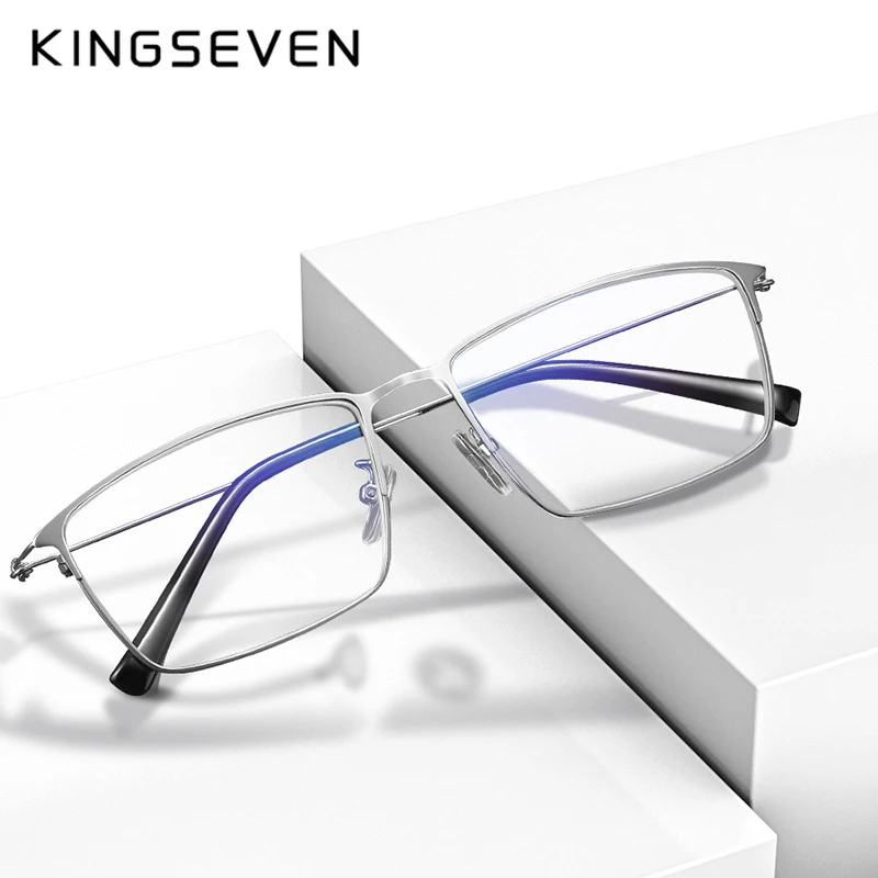 

KINGSEVEN 2022 New Anti-Blu-ray Eyewear Metal Full Frame Prescription Glasses HD Reading Glasses for the Elderly