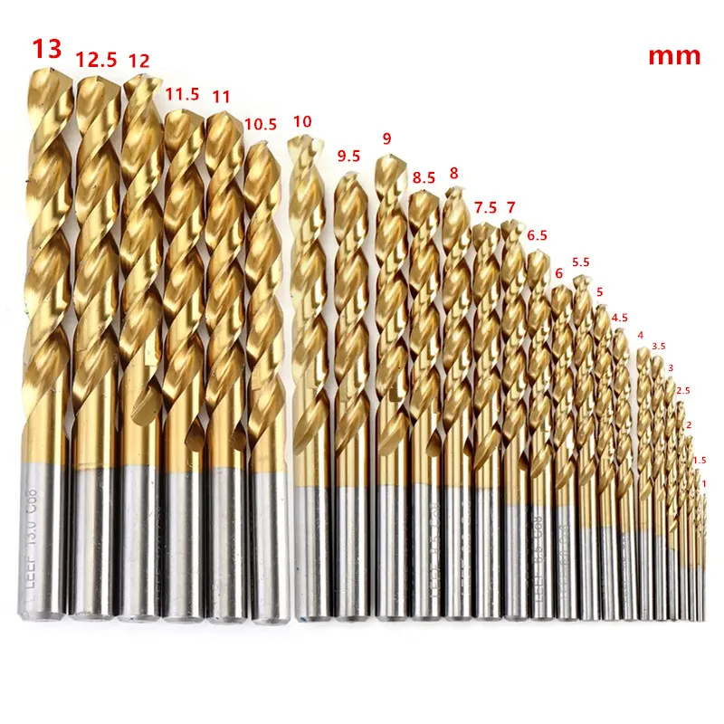 M42 8% Cobalt Industrial Grade Twist Drill Bit Set Titanium Coated HSS Drill Bit Hole Cutter For Stainless Steel Metalworking