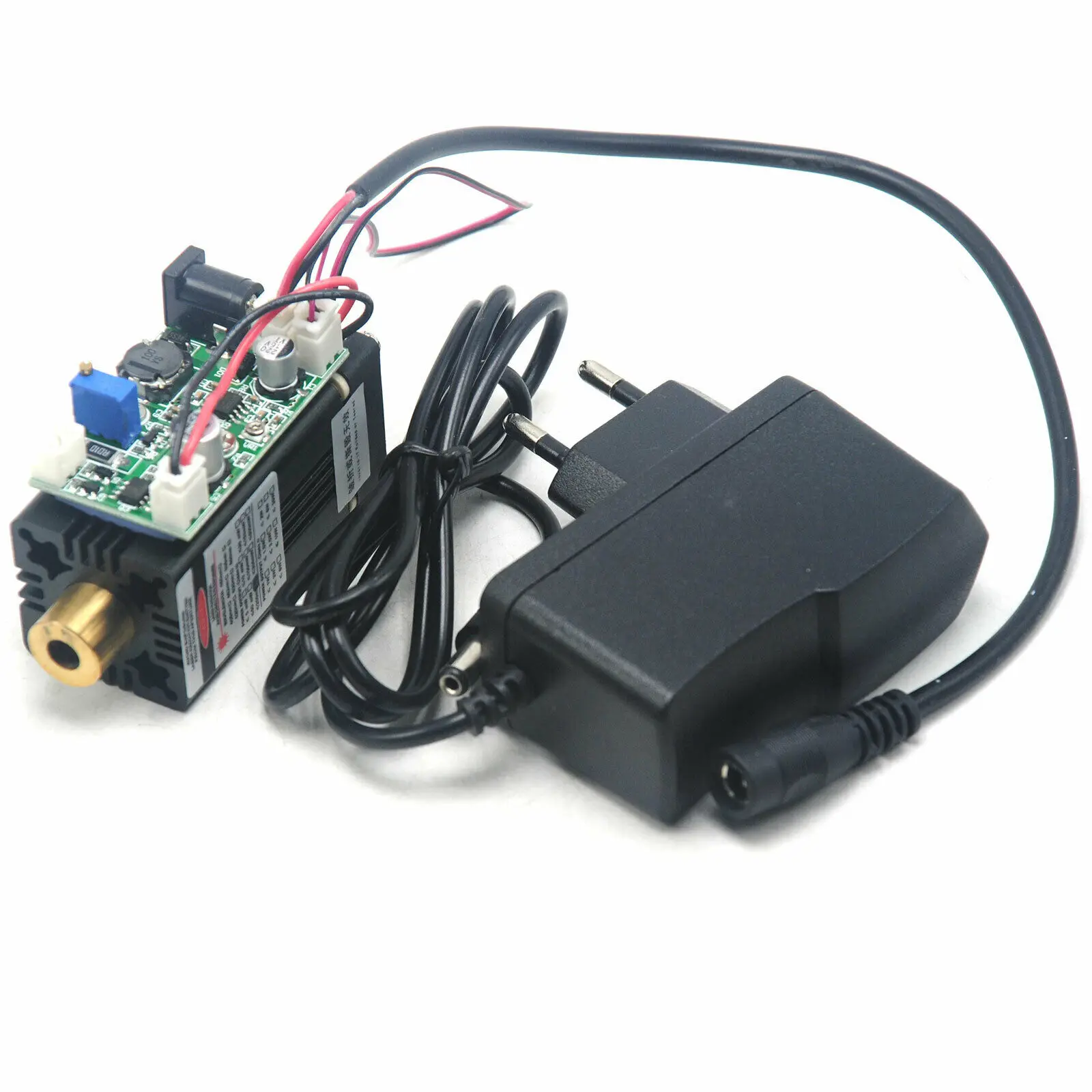 With12V Power Adapter 488nm 60mW Cyan-Blue Laser Dot Module Focusable Head Fan Cooling