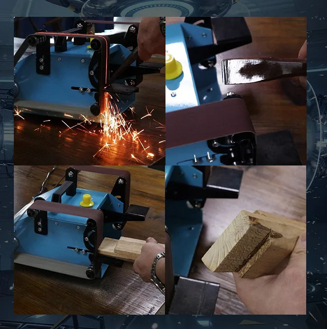 Levigatrice multifunzione a doppio albero 950W 220V levigatrice multifunzione lavorazione del legno da tavolo lucidatrice per metallo in giada rettifica ma