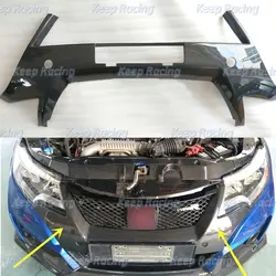 OEM Style Carbon Fiber Front Grille Trim For Honda 15-17 Civic FK2 Type R Hatchback Fibre OEM Grill Cover Glossy Bumper Nose Kit