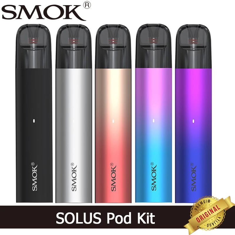 Original Smok SOLUS Pod Kit with 3ML SOLUS Cartridge Meshed 0.9ohm Pod Vaporizer 700mah Battery 16W Electronic Cigarette Vape