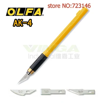 FEITO NO JAPÃO OLFA Faca de arte profissional AK-4 com lâminas 3pcs ANDE Lâmina OLFA KB4-WS KB4-R KB4-F KB4-S