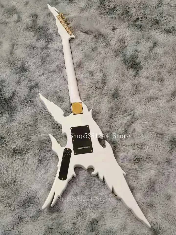 Electric guitar 6 strings, carved Angel guitar, matte white, free