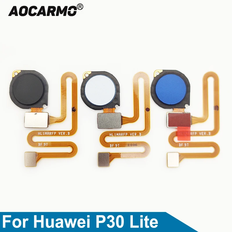 Aocarmo Home Button For Huawei P30 Lite / Nova 4e Touch ID Fingerprint Sensor Flex Cable Replacement Part