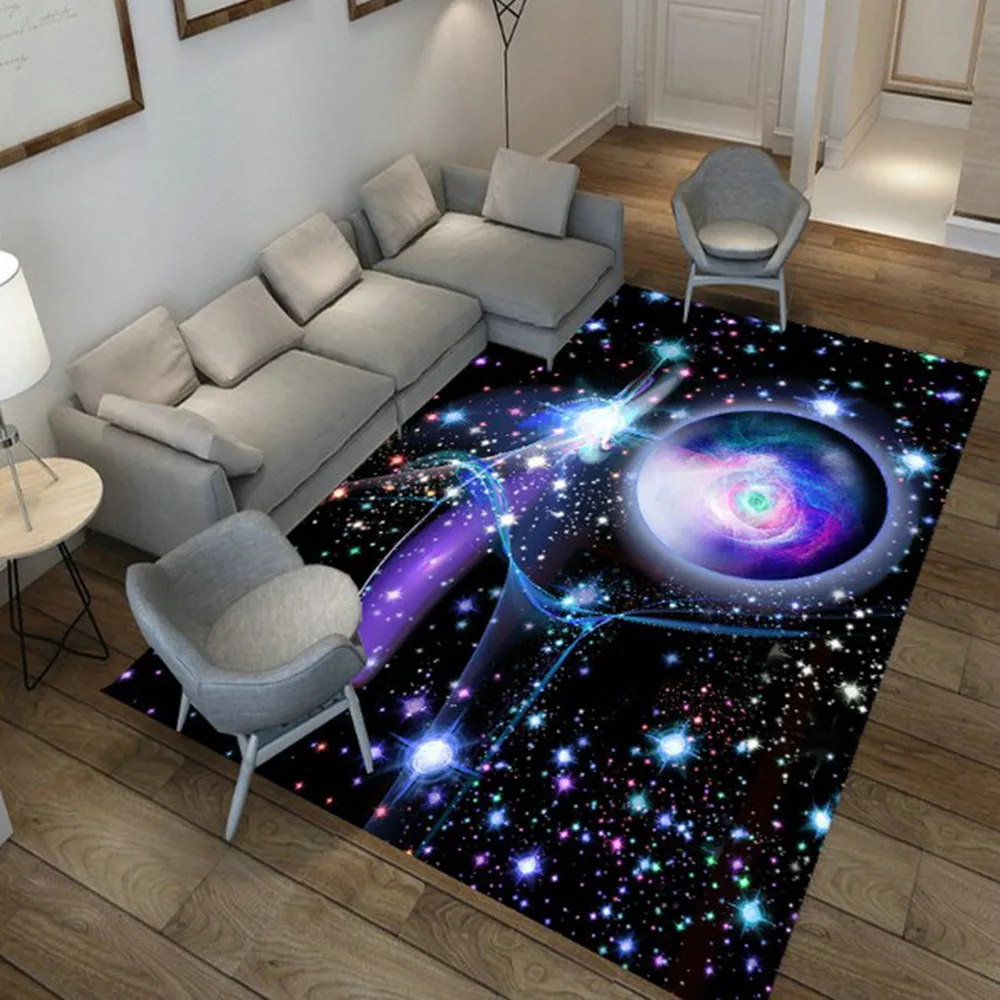 

Nordic Dream Galaxy Space 3D Printed Carpet Soft Flannel Kids Room Play Area Rug Child Bedroom Crawl Mat/Carpets for Living Room