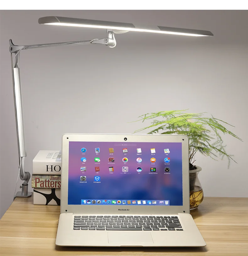 60cm Super Wide 20W High Brightness Flexible Long Arm Led Desk Lamp Task Light For Office Designer And Work Place With Clamp