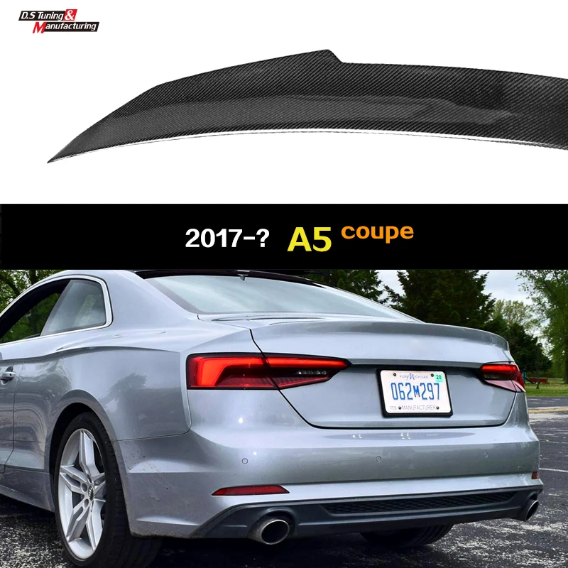 

Carbon Fiber Rear Trunk Lid Spoiler Boot Tail Wing Fit for Audi A5 8W6 (2017 - ) 2-Door Coupe (Will Not Fit For Sportback)