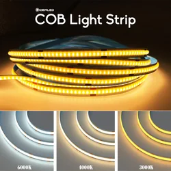 COB Led Stirp Lights 8mm Flexible Night light DC12V/24V Decoration Bedroom Diode Tape Warm White Lighting Atmosphere Lighting
