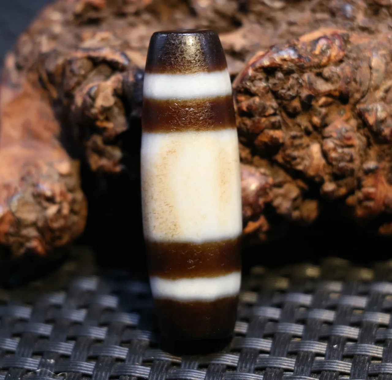 Unique Treasure Magic Tibetan Old Agate 3 Line Healer Medicine Totem dZi Bead Amulet Fit For Making Bracelet Timestown UPD22