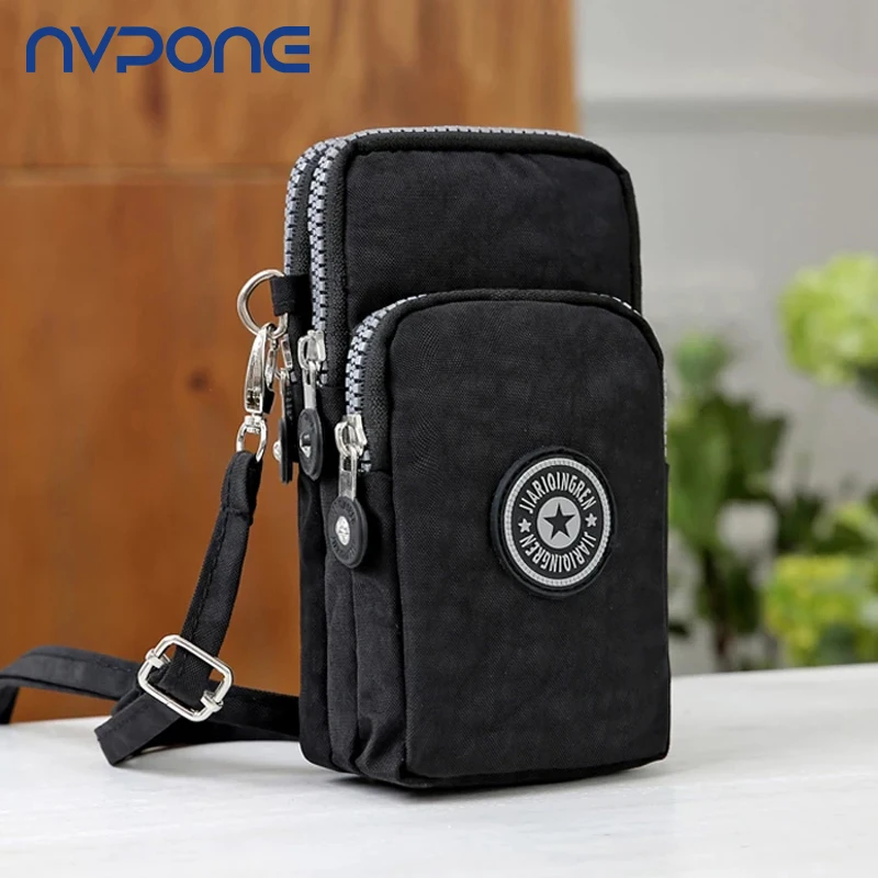 Universal Wallet Bag for Samsung mobile phone Shoulder bag holster for iphone 6 7 8 Plus Climbing Portable Phone Pouch Bag Case