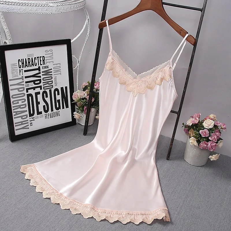 Women Satin Robe Pure Color Bride Bridesmaid Wedding Robes Set Lace Trim Sexy Cami&Robe Sleep Suit Nightdress Nightgown