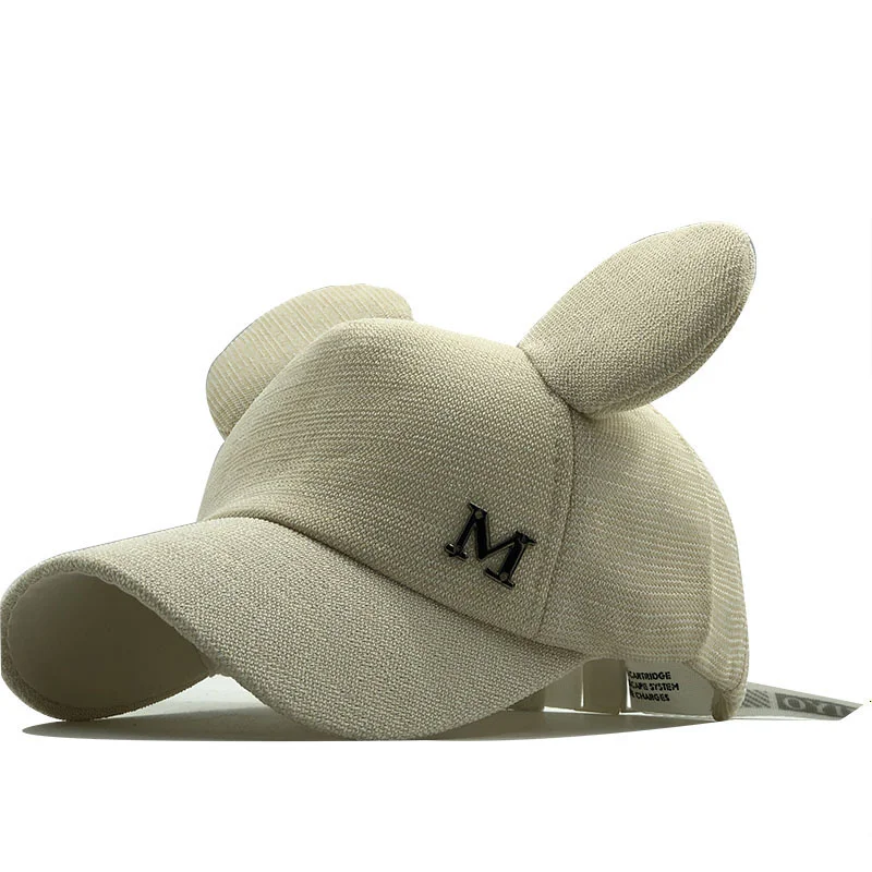 Cat Snapback Cute Ears Pink child Net Baseball Cap Summer boy hats 2020 Brand Lovely Cartoon Adjustable Girls Mesh Cap Gift