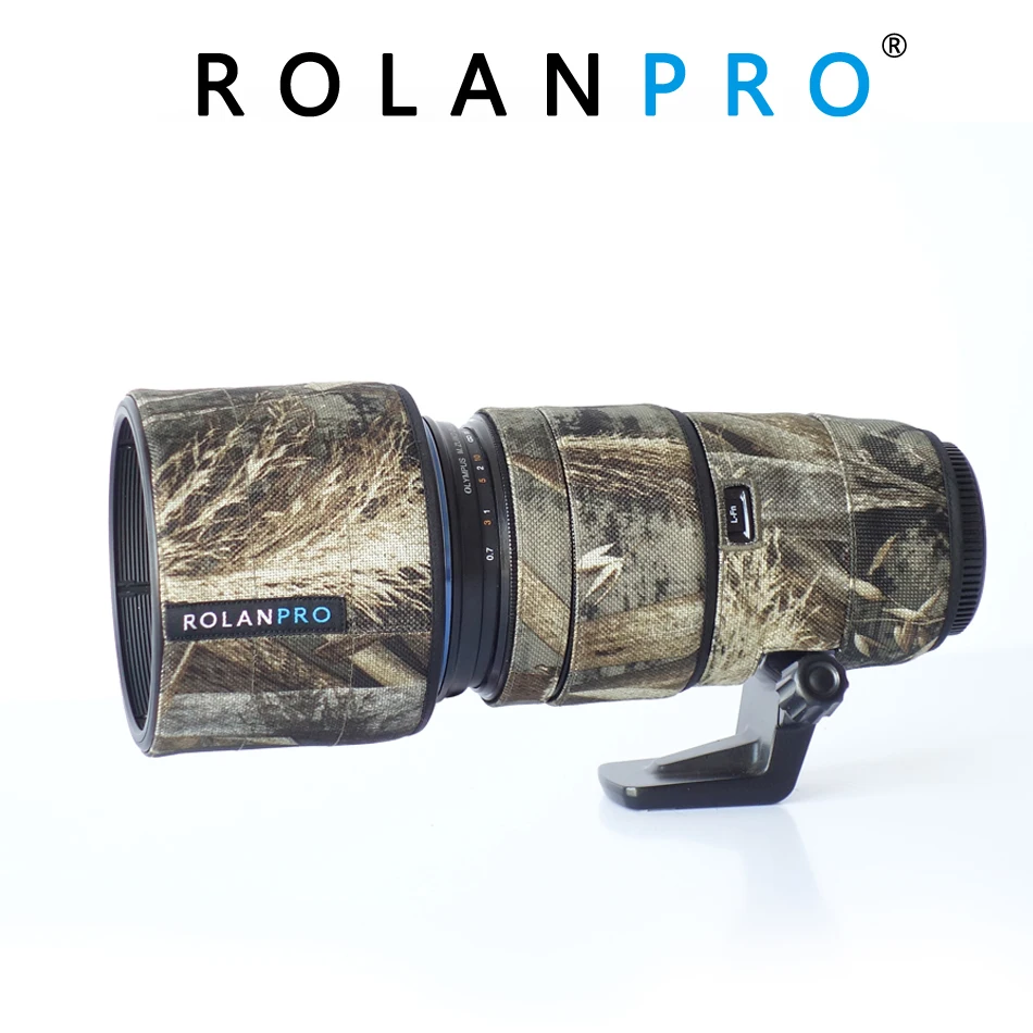 

ROLANPRO Lens Camouflage Coat Rain Cover For Olympus M.ZD 40-150 F2.8 PRO Lens Protective Case Nylon Waterproof Lens Guns Sleeve