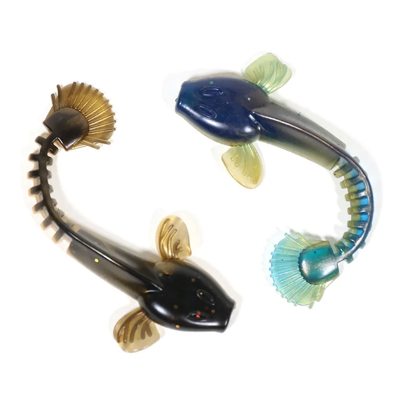 5Pcs/ Set Bionic Bait Soft Bait Flat Tailed Soft Worm 6.5cm/9cm Fishy Soft Fish Simulated Giant Salamander False Bait