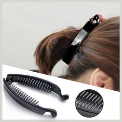 Plastic Hair Claws Clip Fish Shape Banana Barrettes Black Hairpins Hair Accessories For Women Hair Wrap Clamp Headdress Clips