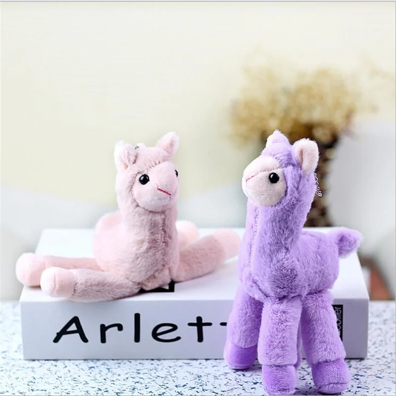 1PCS Cute Alpaca Llama Grass Mud Horse Small Plush Toys Stuffed Pendant Backpack Doll For Children's Toy Christmas Gift 18CM