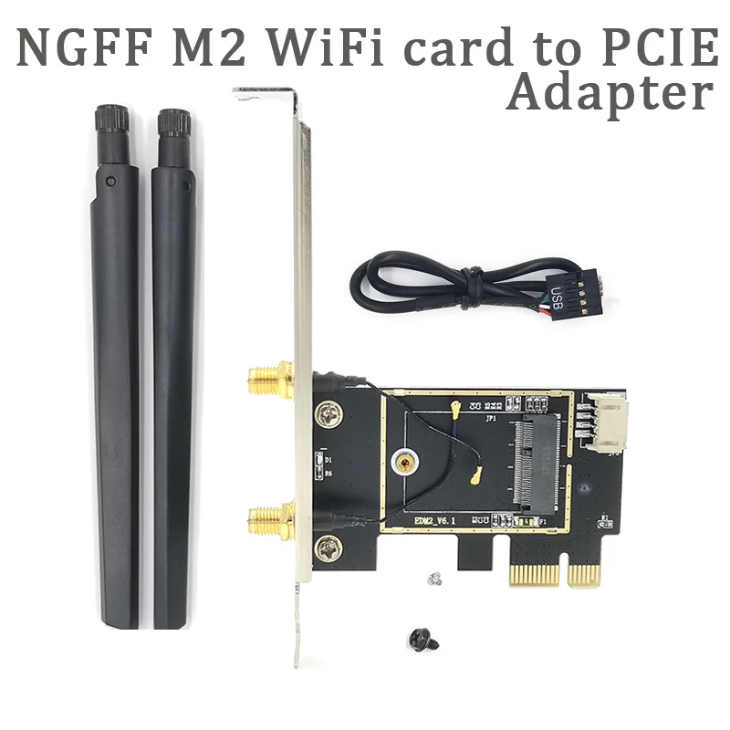 PCIE WiFi Card Adapter Wireless Network Card M2 NGFF Bluetooth Converter for Desktop Wi-fi 8260 8265NGW AX200 9260 7265