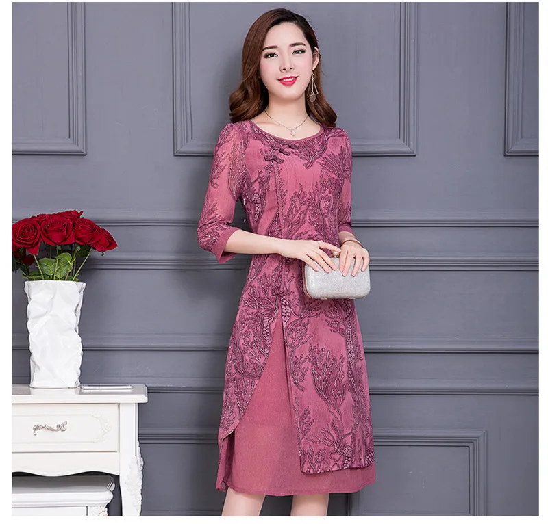 Femme Robe Summer Chiffon Ete 2020 Vestidos Floral Dress Womens Vintage Dresses Plus Size abbigliamento donna 6XL WXF70