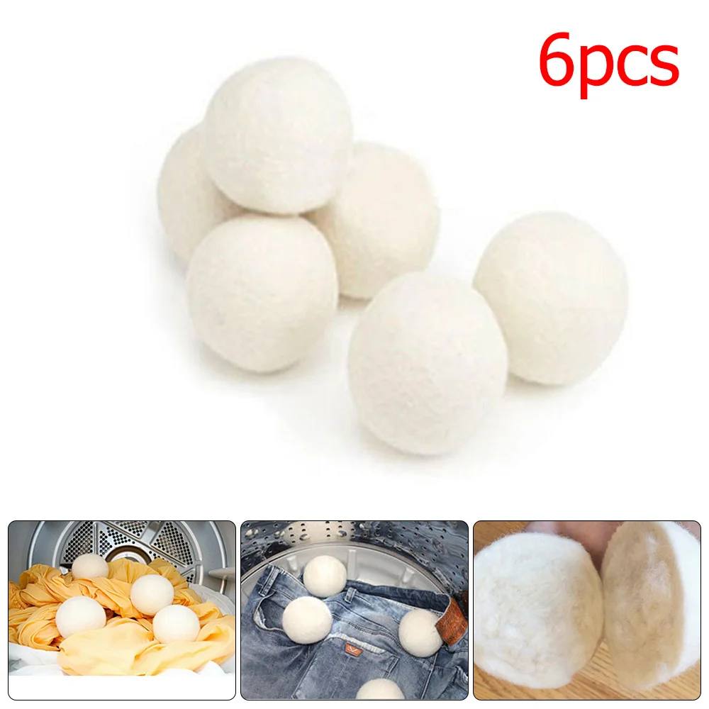 

New 6Pcs/set organic wool dryer balls Laundry Clean Reusable Fabric Softener Ball Premium Organic Wool Home Washing Dryer Balls