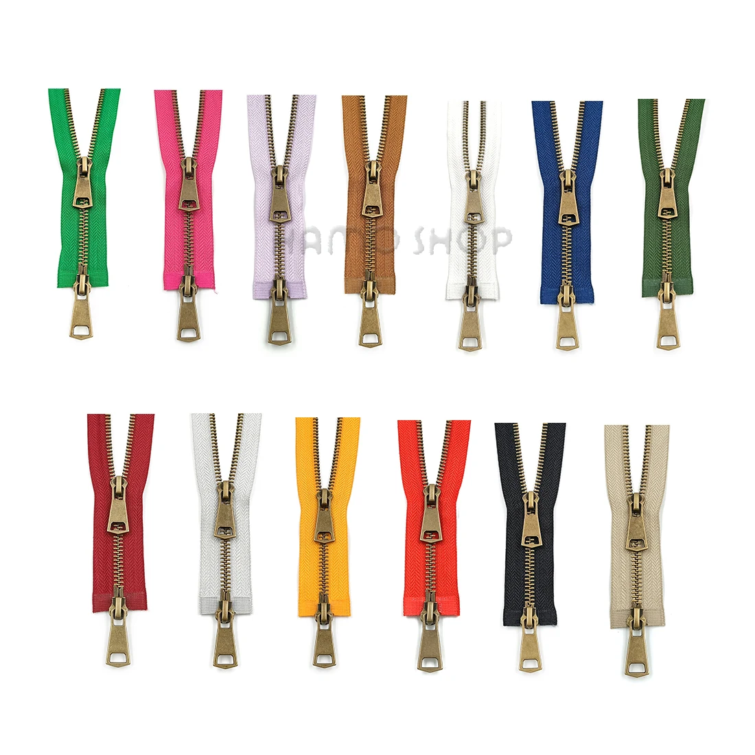 5# Colorful High Quality Open-End Double Sliders Copper Metal Zipper 2-Ways Zip Diy Handcraft for Cloth Pocket Garment Sewing