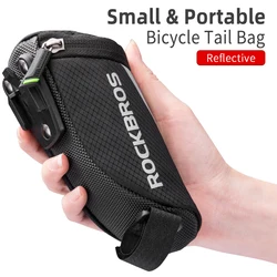 ROCKBROS Bike Bag Portable Reflective Saddle Bag Tail Seatpost Nylon Bicycle Bag MTB Road Bike Bag Panniers Bicycle Accessories