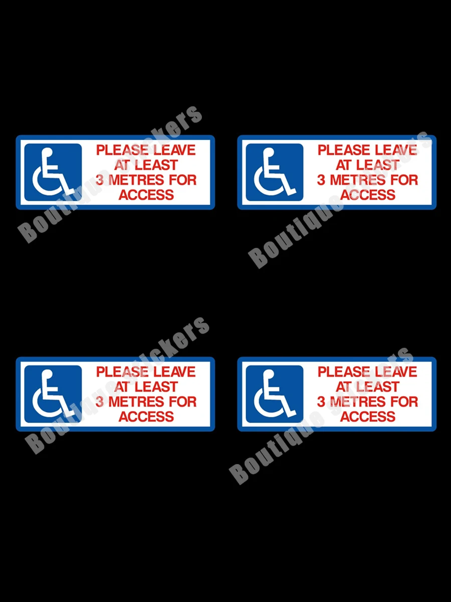 Disabled Leave At Least 3 Meters Sticker Mobile, Car, Parking Reminder Sticker Application Type Sticker Waterproof and Sunscreen