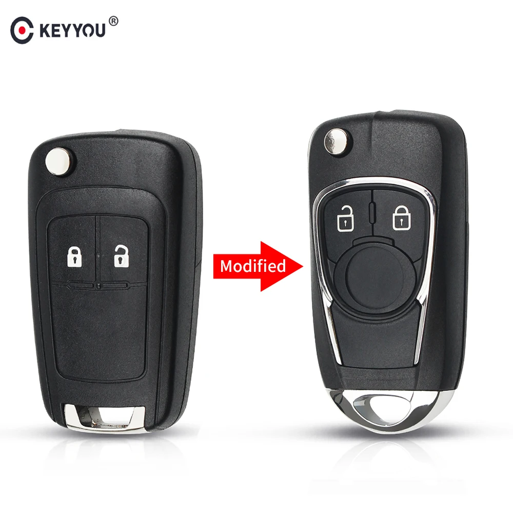 KEYYOU carcasa de llave abatible modificada para Chevrolet Cruze, Buick, VAUXHALL, OPEL, Insignia, Astra H, J, Zafira B, C, J, 2, 3, 4, 5 botones