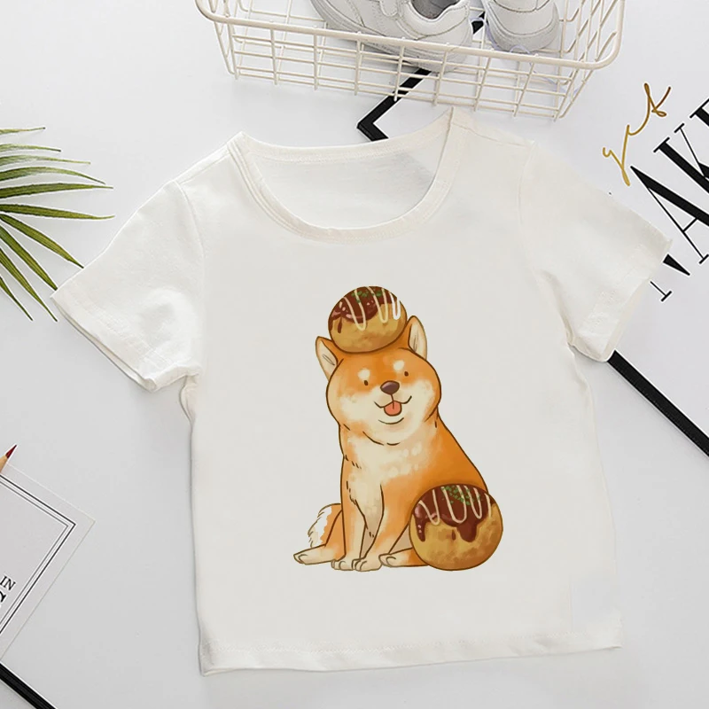 Cute Clothes Baby T-shirt Kids Short Sleeve Shirt Girls Top Boy Clothing Corgi Girls T-shirt Baby Girl Summer Tshirt Cartoons.