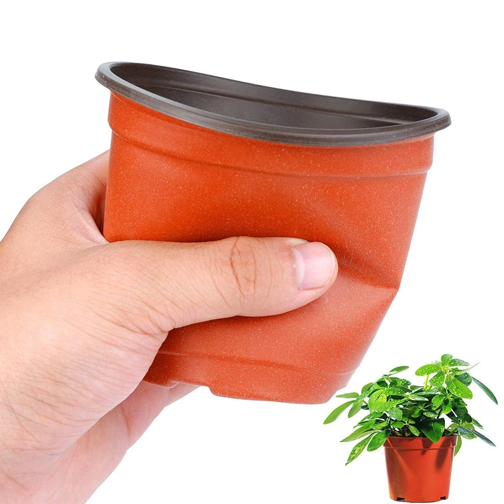 100Pcs 4 inch Planting Pots Plastic Seedling Tray Plant Transplant Pots For Transplanting Vegetable and Flower Seedlings