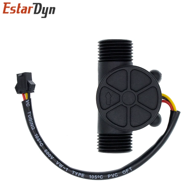 12V Water Flow Sensor DC 5-18V Flowmeter Hall Flow Sensor Water Control Liquid Flow Sensor Switch 1-30L/min 2.0MPa YF-S201