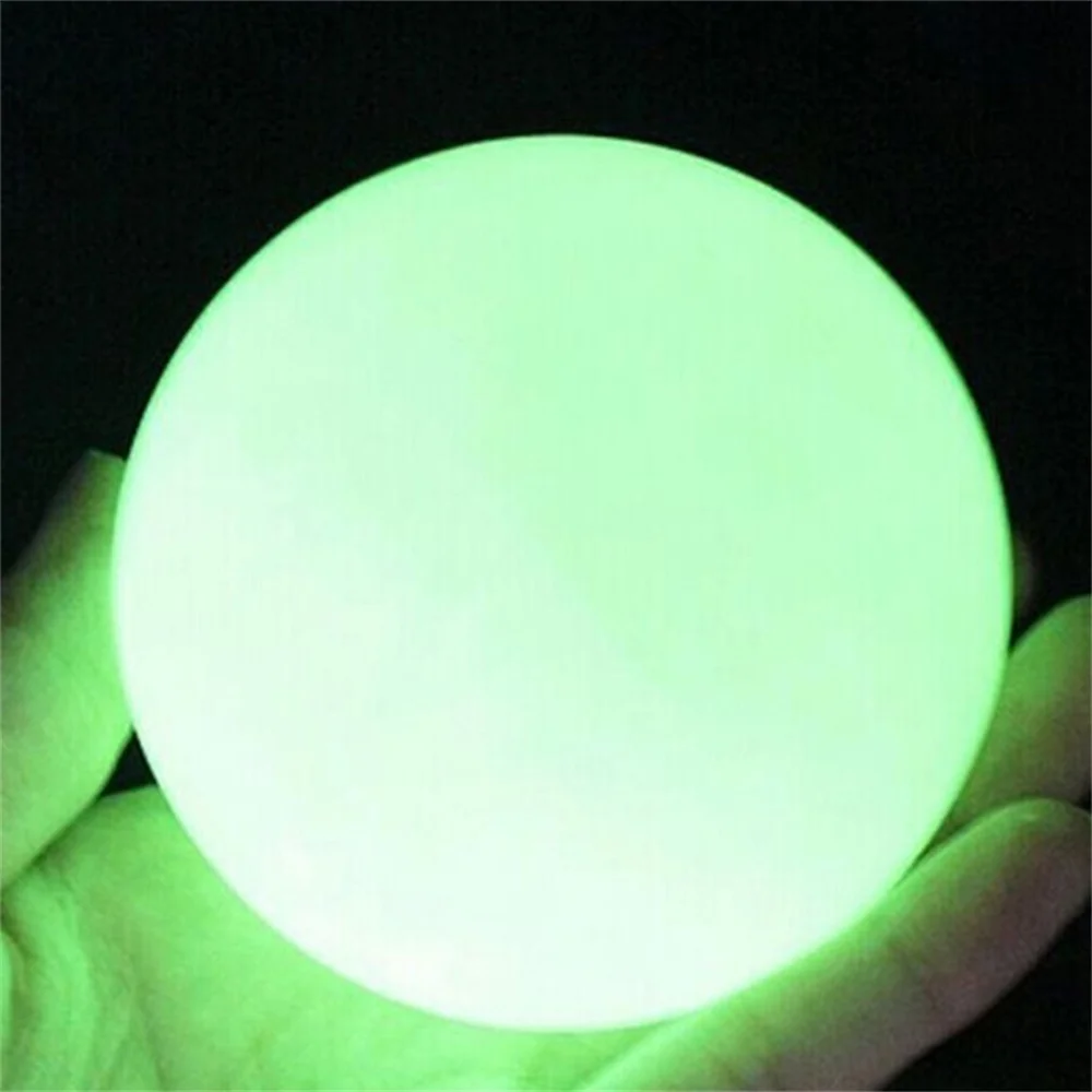 

35MM Green Luminous Quartz Crystal Glow In The Dark Stone Sphere Ball With Base