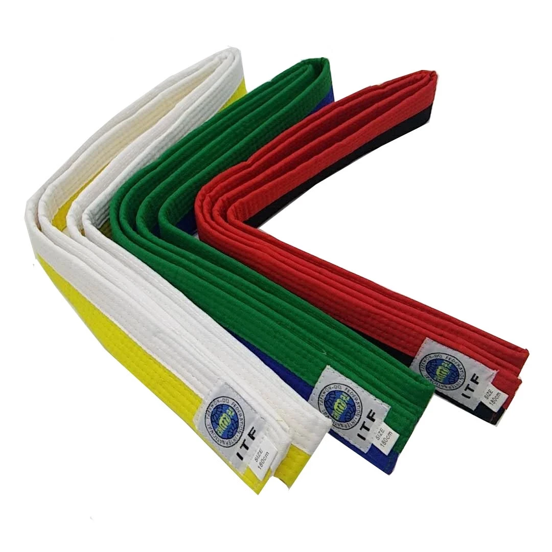 High- quality Taekwondo belts ITF belts Approve Martial Arts Kimono Judo Uniform high level Pure cotton for trainer