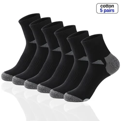 5Pair/Lot High Quality Mens Socks Cotton Black Casual Run Outdoor Sports Socks Breathable Cycling Male Socks Sokken Size   38-44