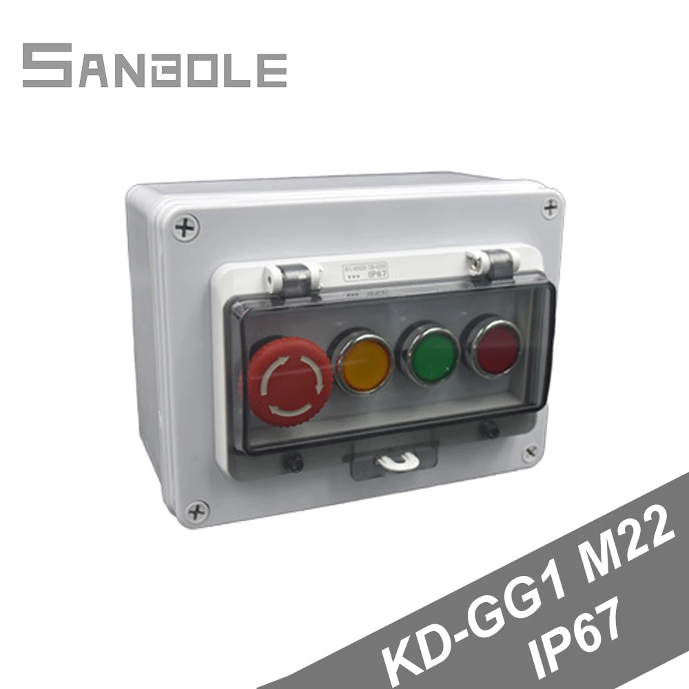 

4 Holes Push Button Switch With Protective Box Outdoor Waterproof Control Distribution Box Manual Operation 10A Installation