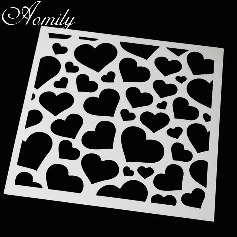 Amoliy Cake Spray Stencils Template Painting Scrapbooking Stamping Craft DIY Spray Pattern Mold Stencils Coffee Baking Supplies