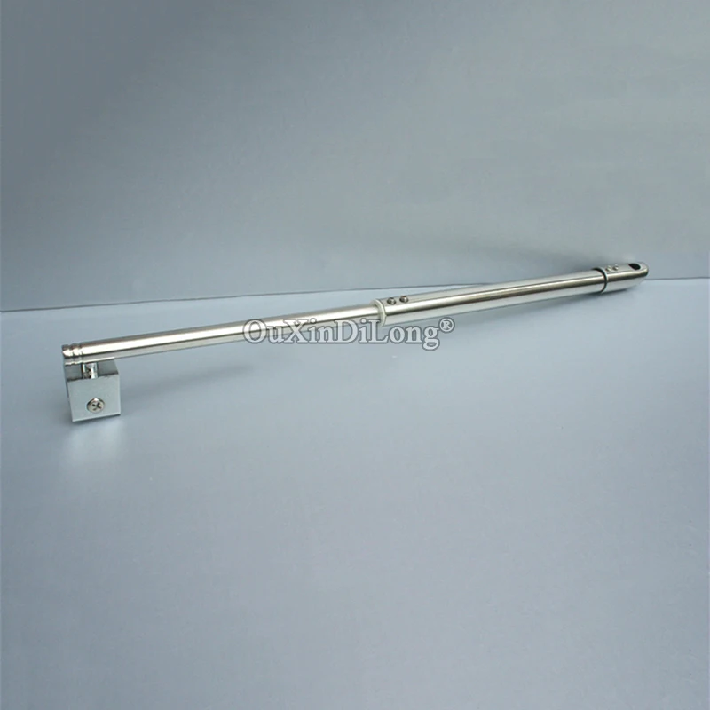 304 Stainless Steel Universal Bathroom Shower Support Rod Glass Swing Telescopic Support Bar 360 Degree Rotation Fixed Clamps