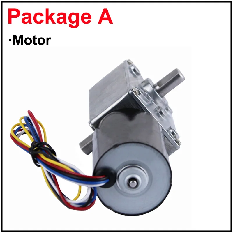 Brushless DC Worm Geared Motor Low Speed 8-470RPM High Torque BLDC Motor 12V 24V Double Shaft Adjustable Speed Reverse Self Lock