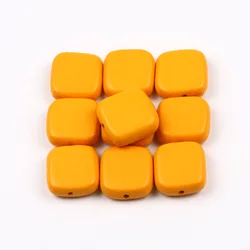 New Flat Square 10pcs Wooden Beads Natural Eco-Friendly Loose Spacer Beads For Jewelry Making DIY Handmade Necklace Accessories