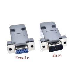 (10pcs/lot) RS232 Parallel Serial Port DB9 9 Pin D Sub Male/Female Solder Connector + Plastic Shell Cover