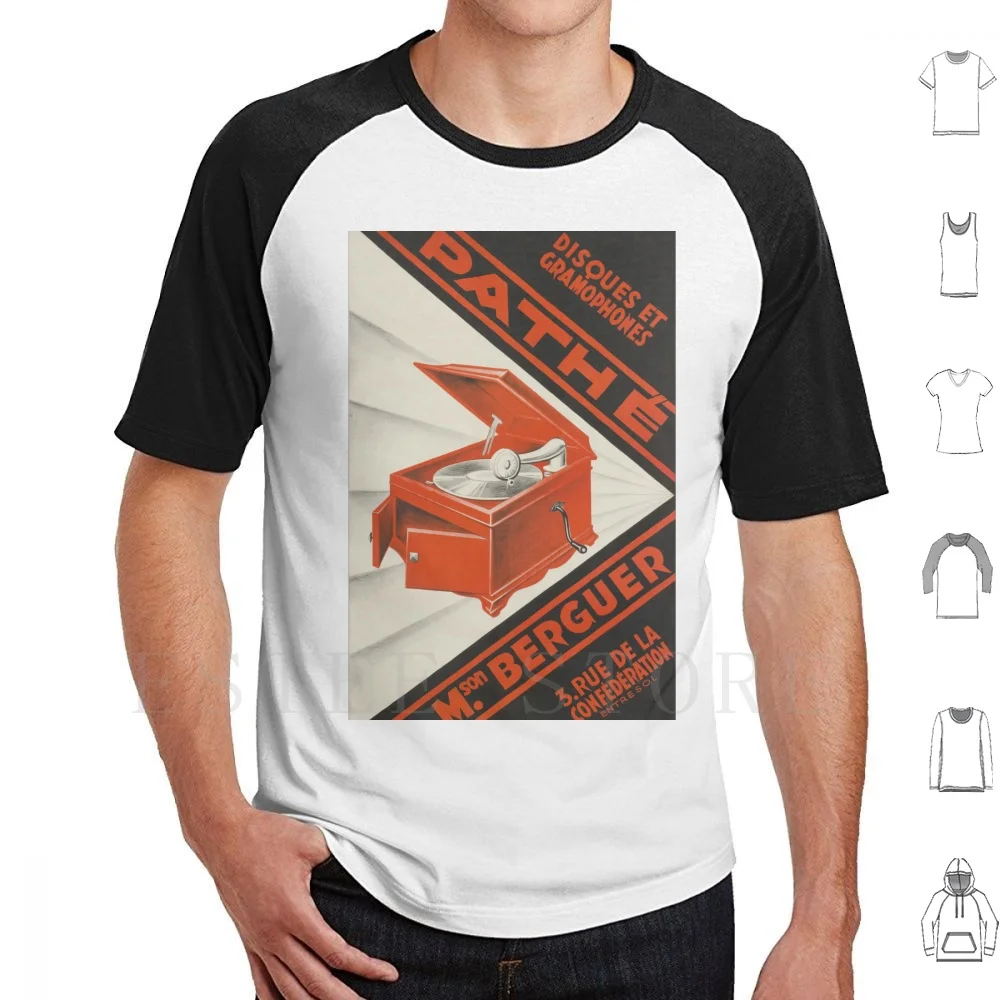 Noel Fortanet-Disques Et Gramophones Pathé , 1930 , Art Deco Poster T Shirt DIY Big Size 100% Cotton 1920 1930 1920s 1930s Art