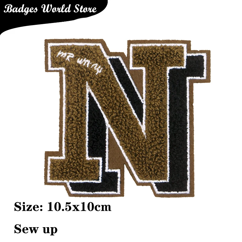 Letter PK Z R N A Number 9  Word Chenille Icon Towel Embroidery Applique Patches For Clothing DIY Iron on Badges on the Backpack