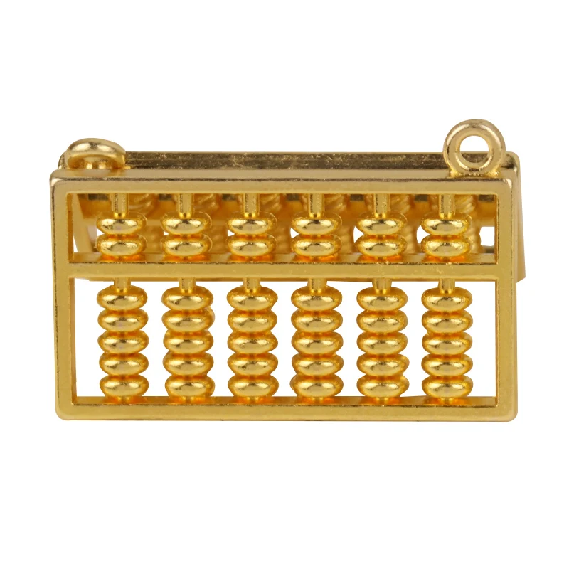 6 file fengshui abacus golden Abacus Bead arithmetics Metal Keychain Aotomotive Keyring Key chain Fob